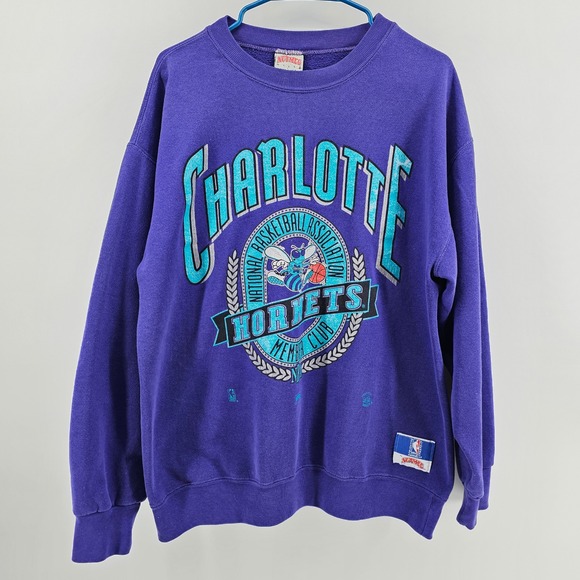 nutmeg mills Other - Nutmeg Charlotte Hornets Sweatshirt Mens Large Purple Vintage 90s NBA Crewneck